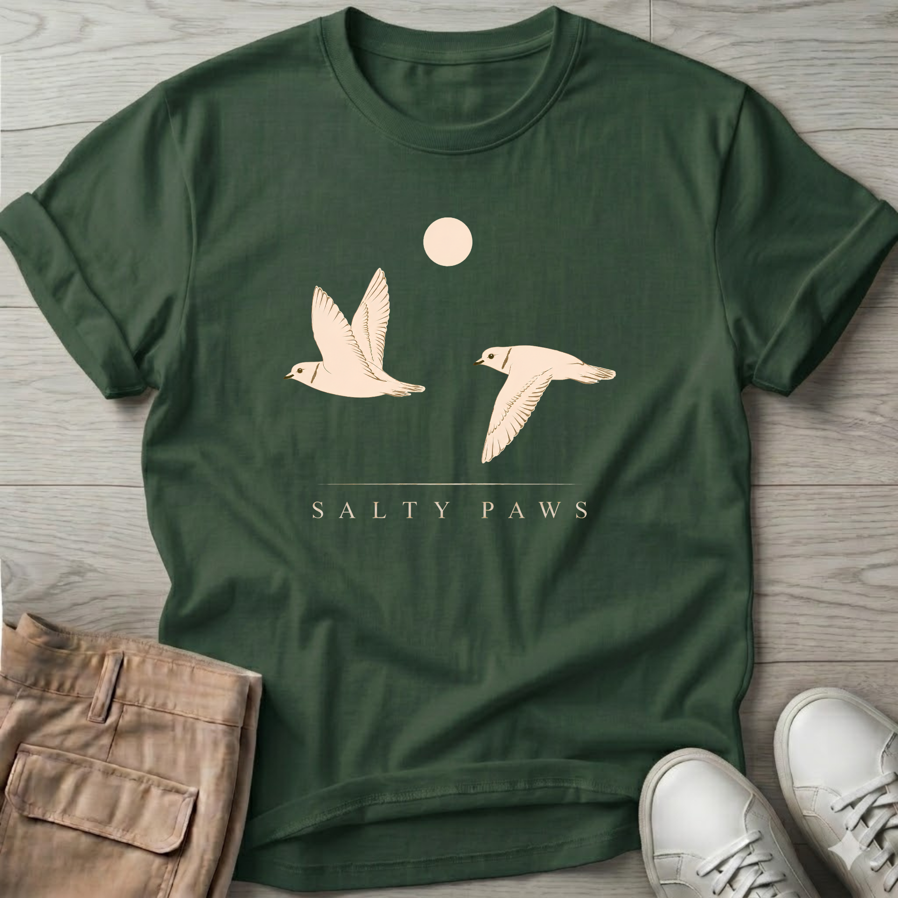 2 Piping Plovers in Flight T-Shirt