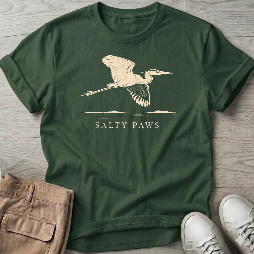 Great Heron Flight T-shirt (front)