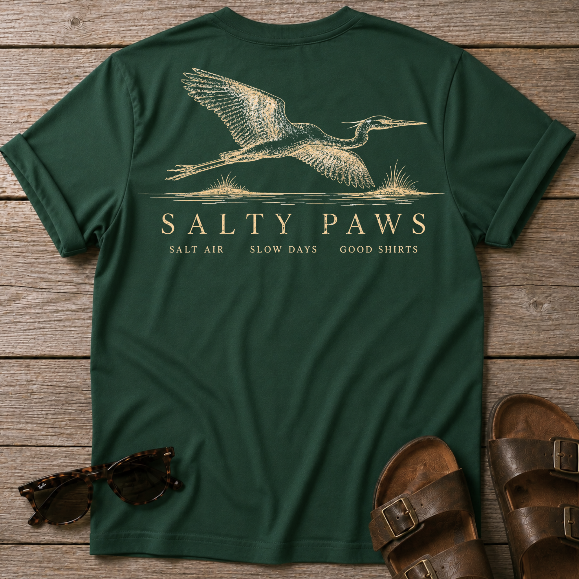 Great Egret Flight 2 T-shirt BACK DESIGN