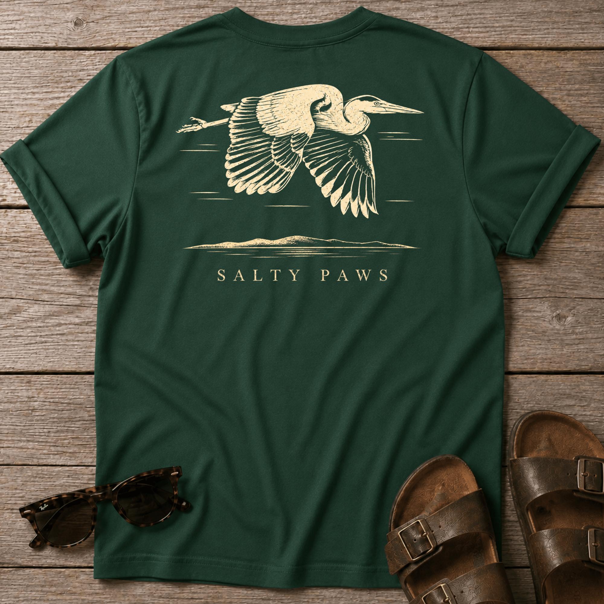 Great Heron Flight 3 T-shirt BACK DESIGN