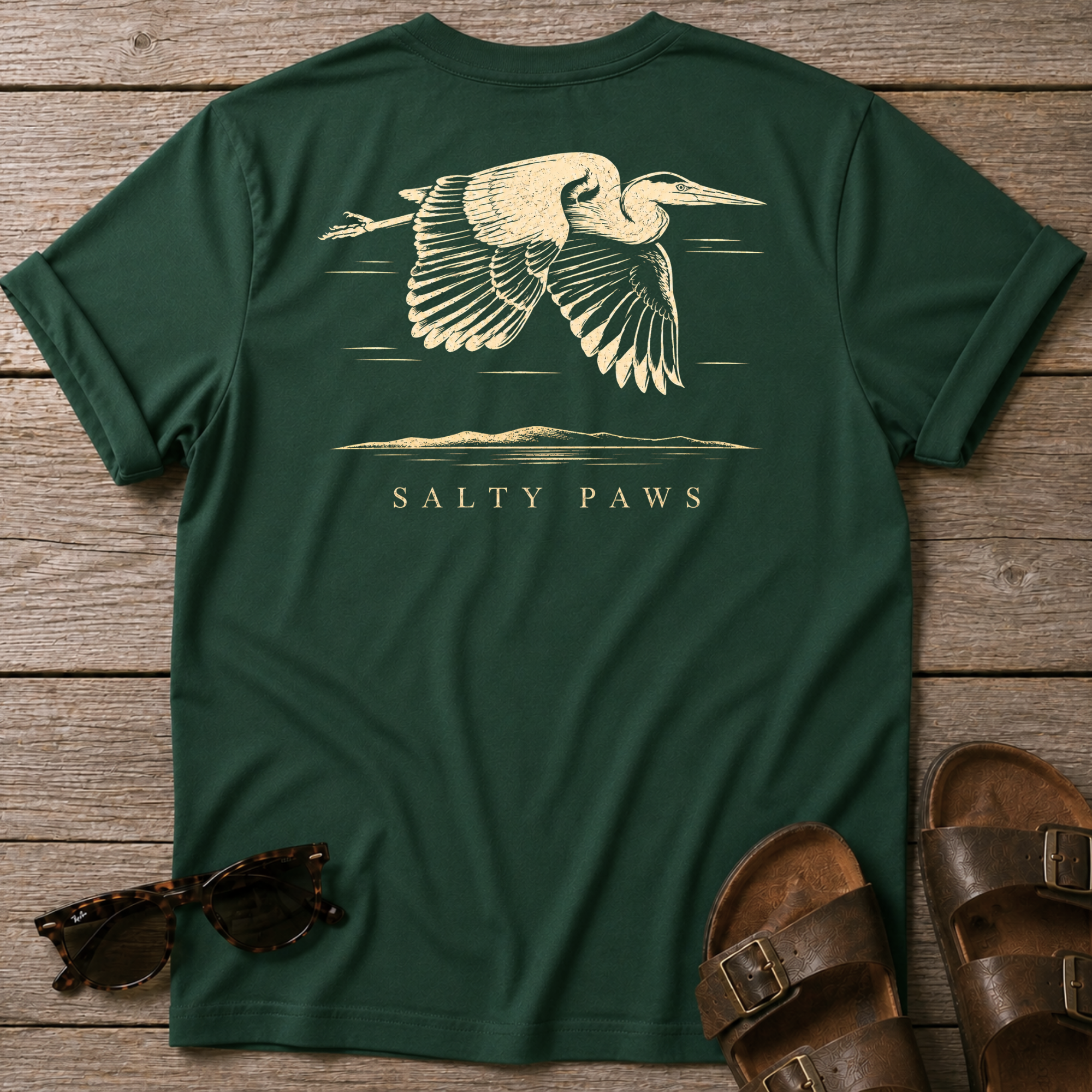Great Heron Flight 3 T-shirt BACK DESIGN