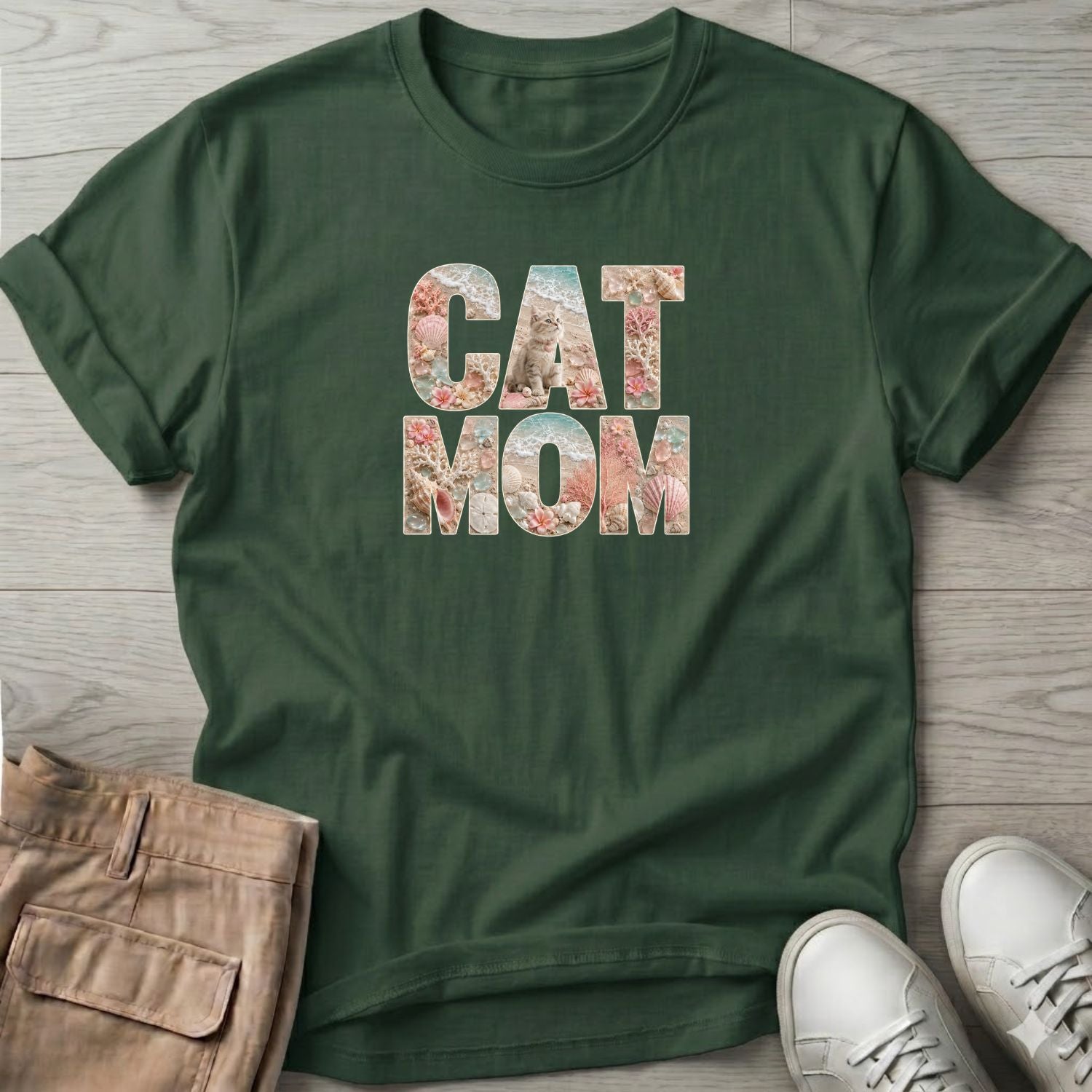 Cat Mom Beachy T-Shirt