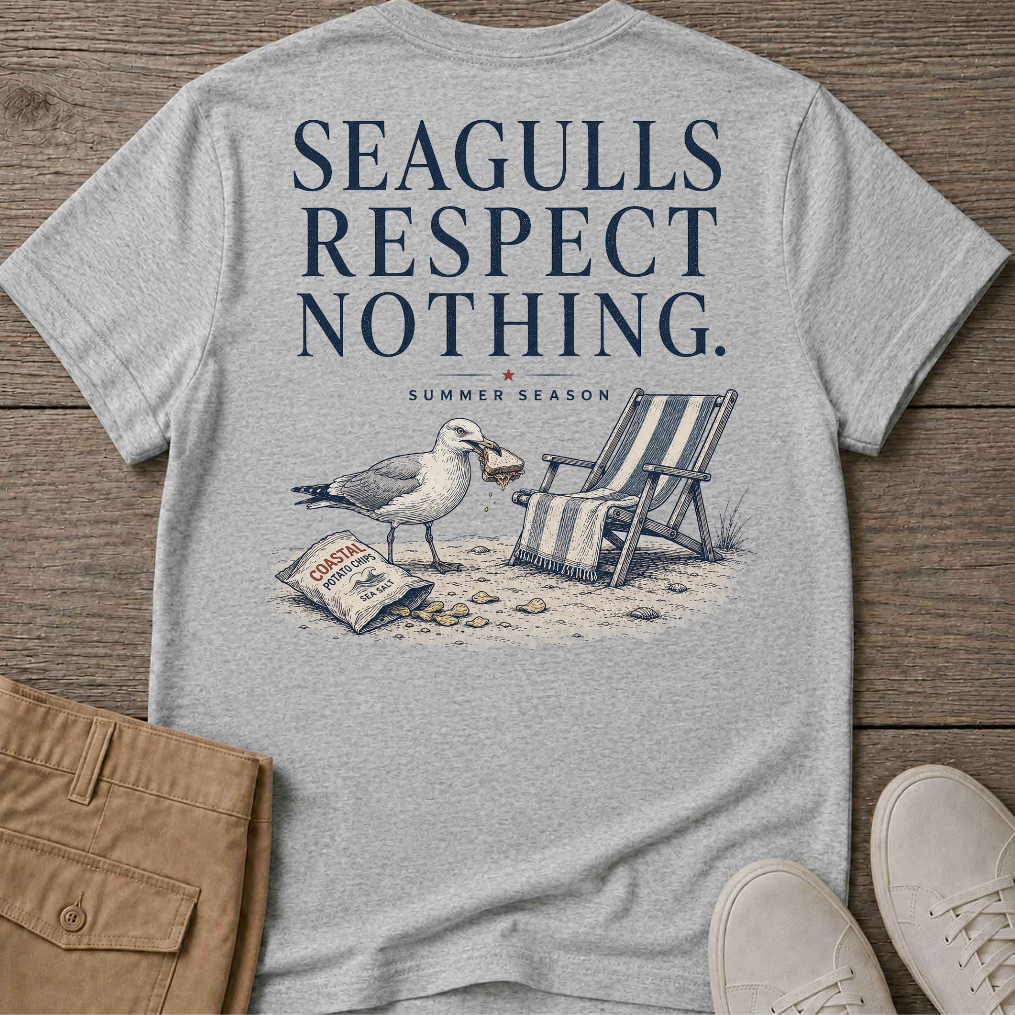 Seagulls respect nothing Back T-Shirt