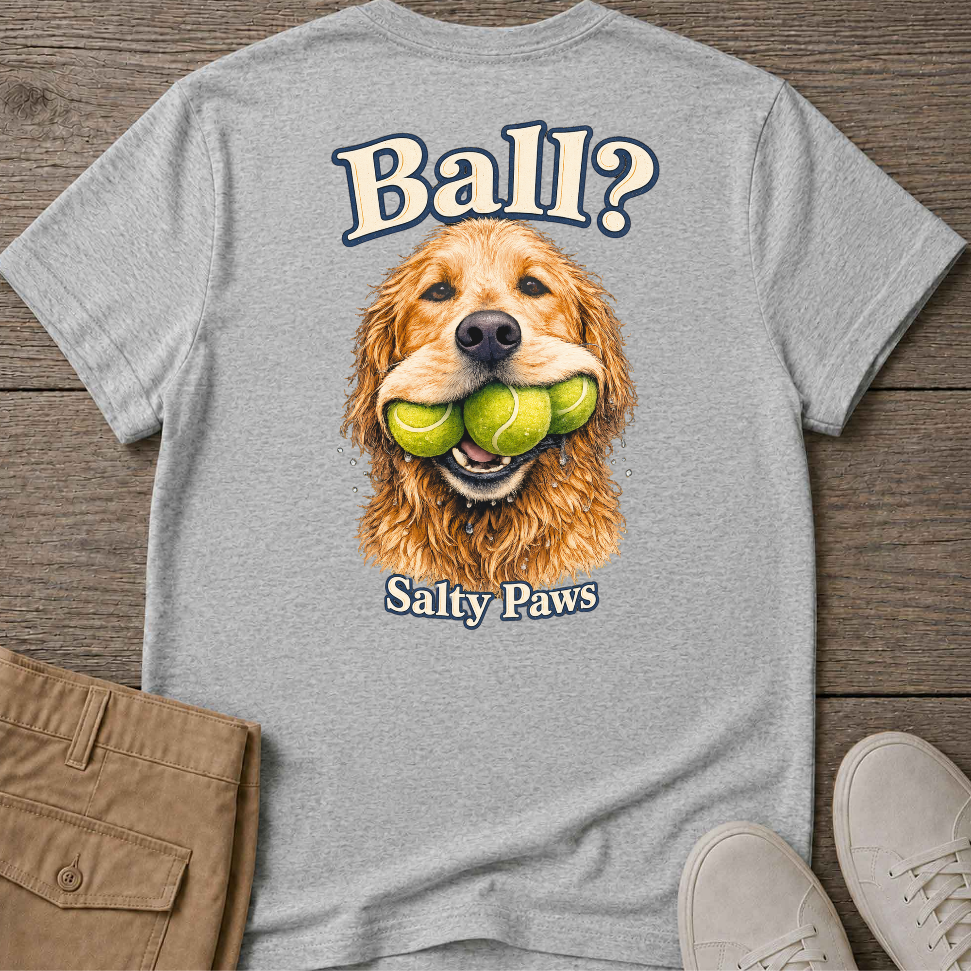 Ball! Golden Retriever BACK DESIGN