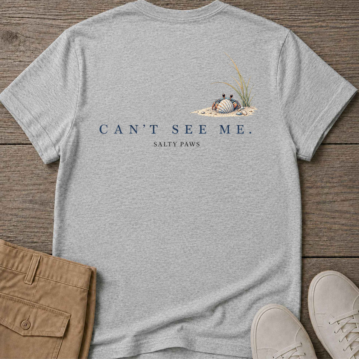 Can't See Me Crab Back Design T-Shirt