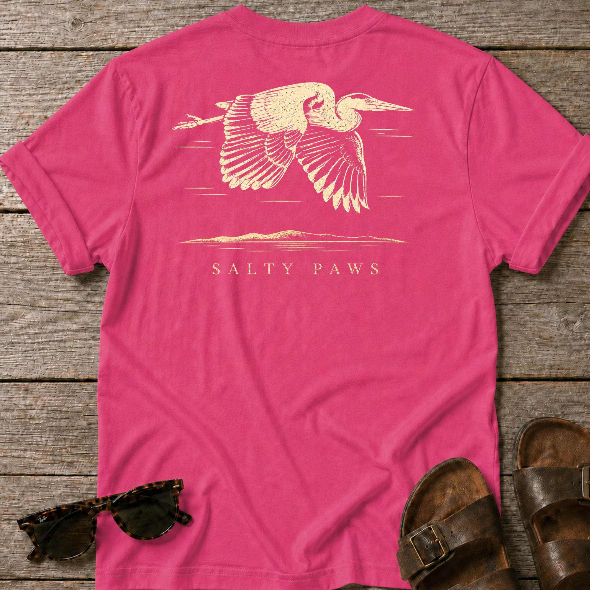 Great Heron Flight 3 T-shirt BACK DESIGN