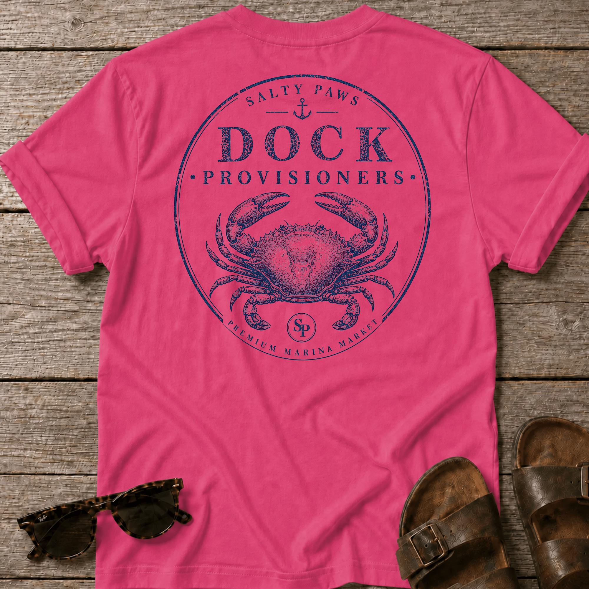 Dock Provisions Crab BACK DESIGN T-Shirt