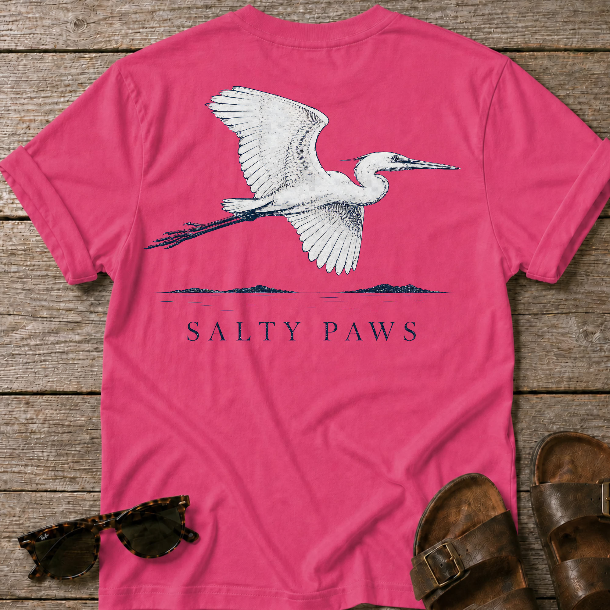 Great Egret T-shirt BACK DESIGN