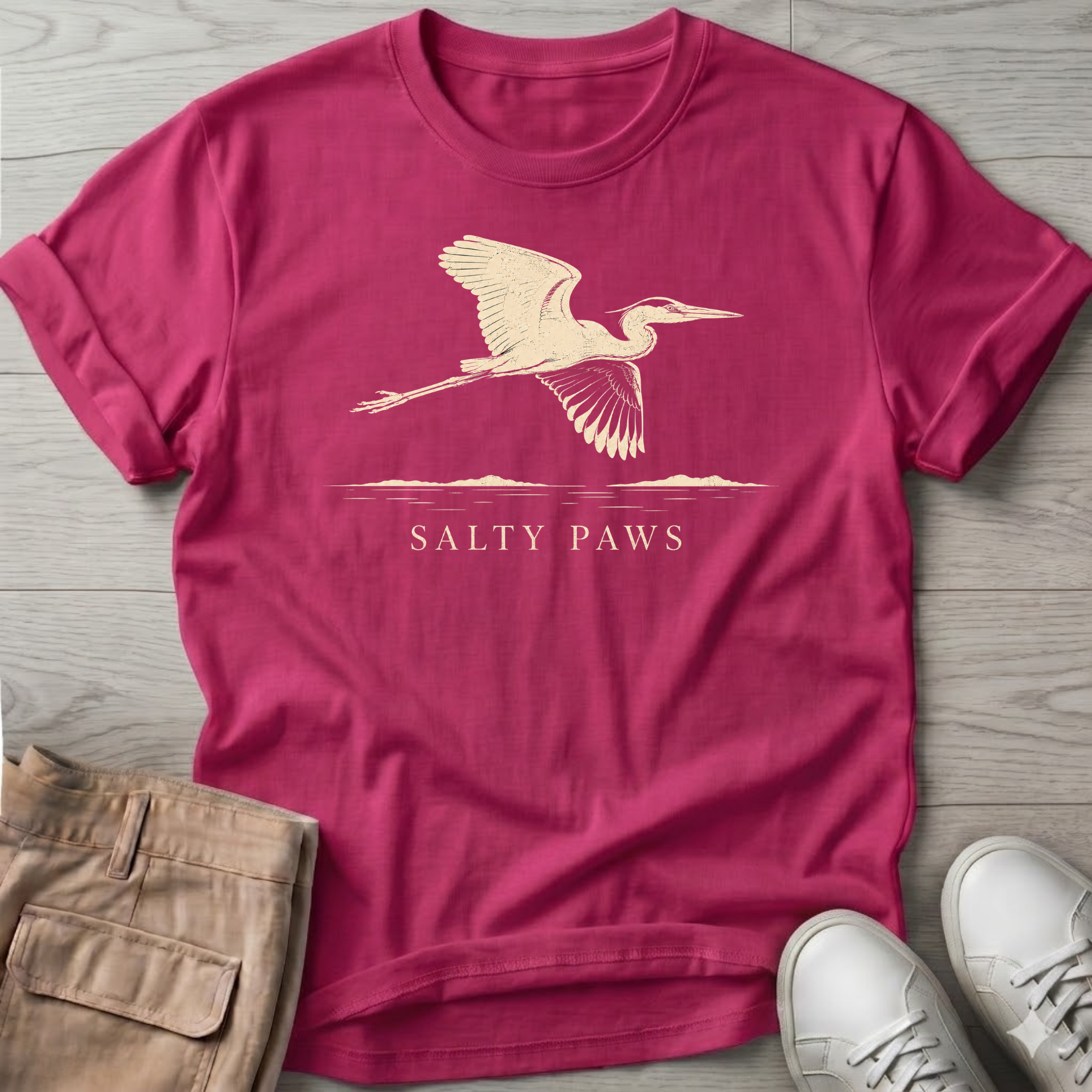 Great Heron Flight T-shirt (front)