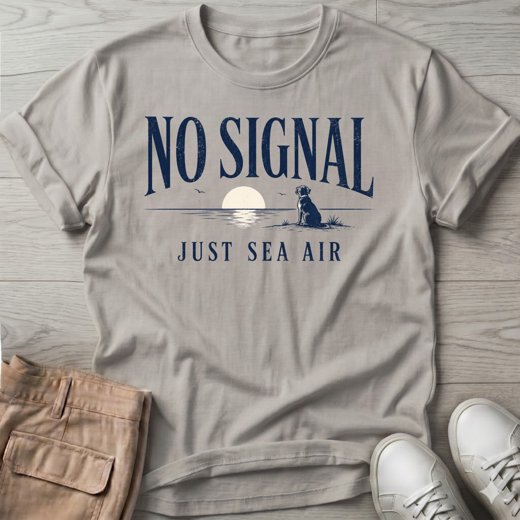 No Signal Sea Air Dog T-Shirt