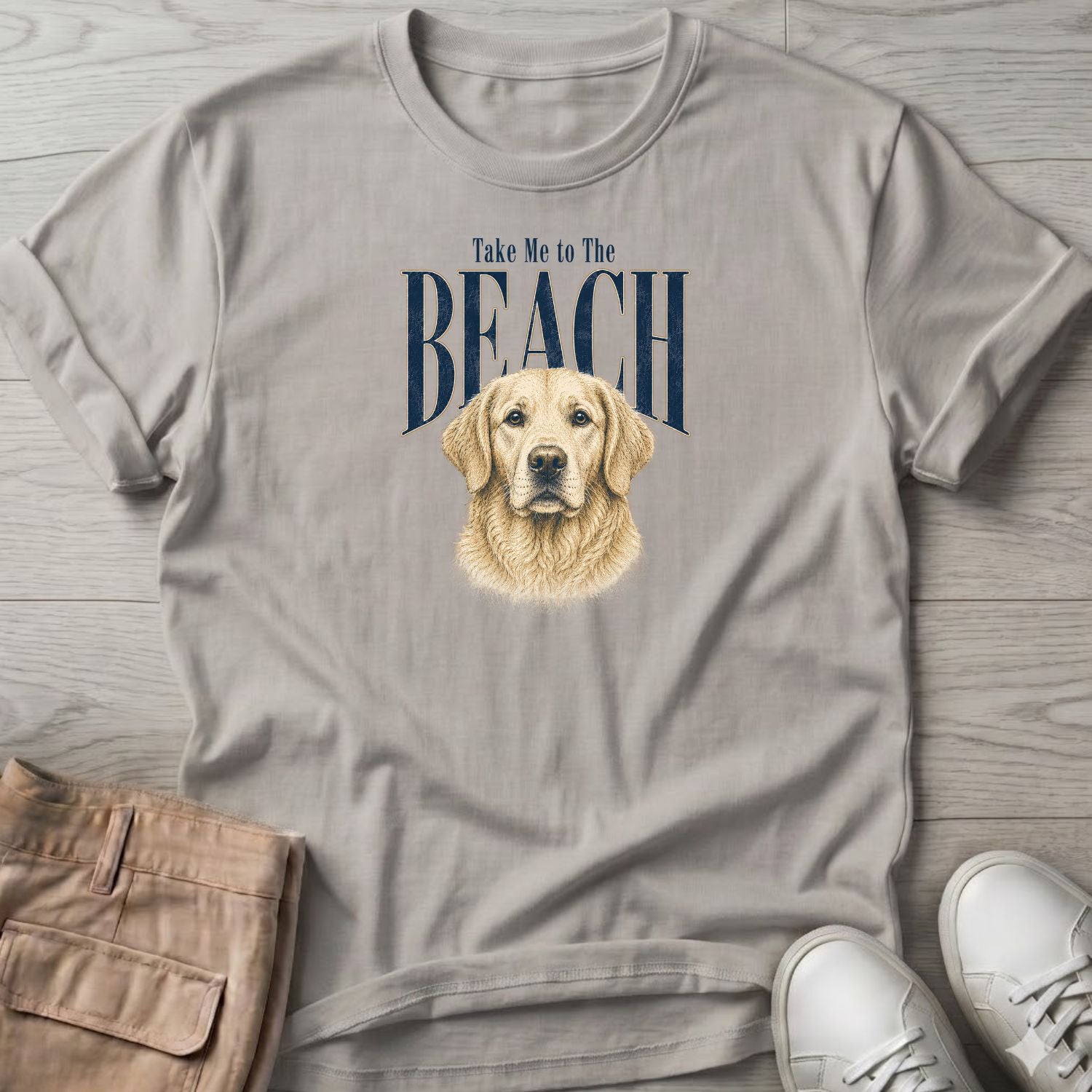 Golden Retriever Take me to the Beach Dog T-Shirt
