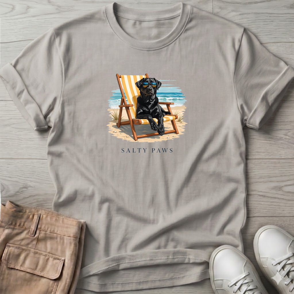 Black Lab Beach Chair Dog T-Shirt