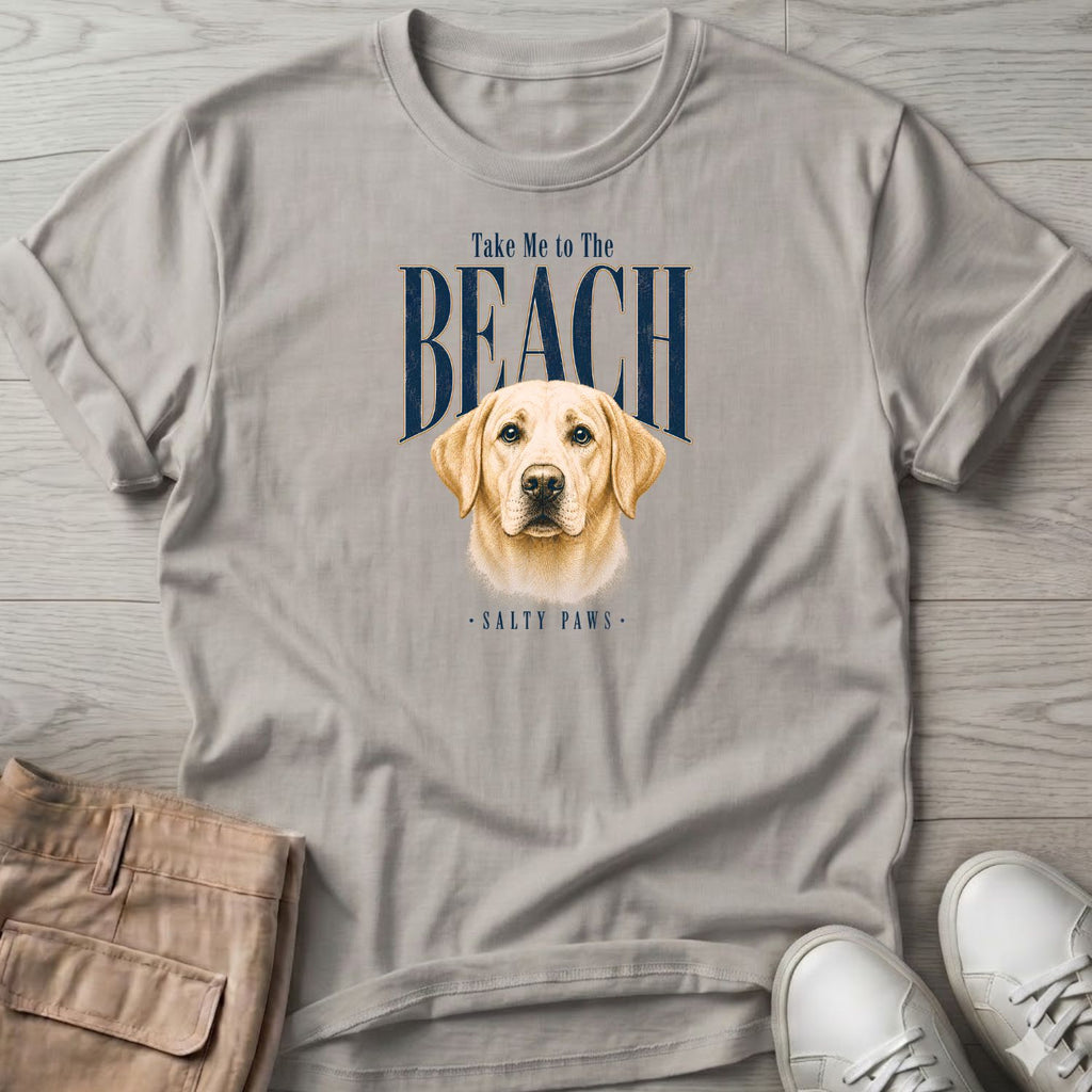 Yellow Labrador Take me to the Beach Dog T-Shirt