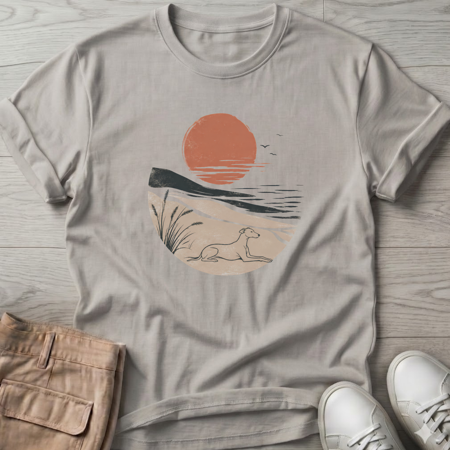 Abstract Greyhound Beach T-Shirt