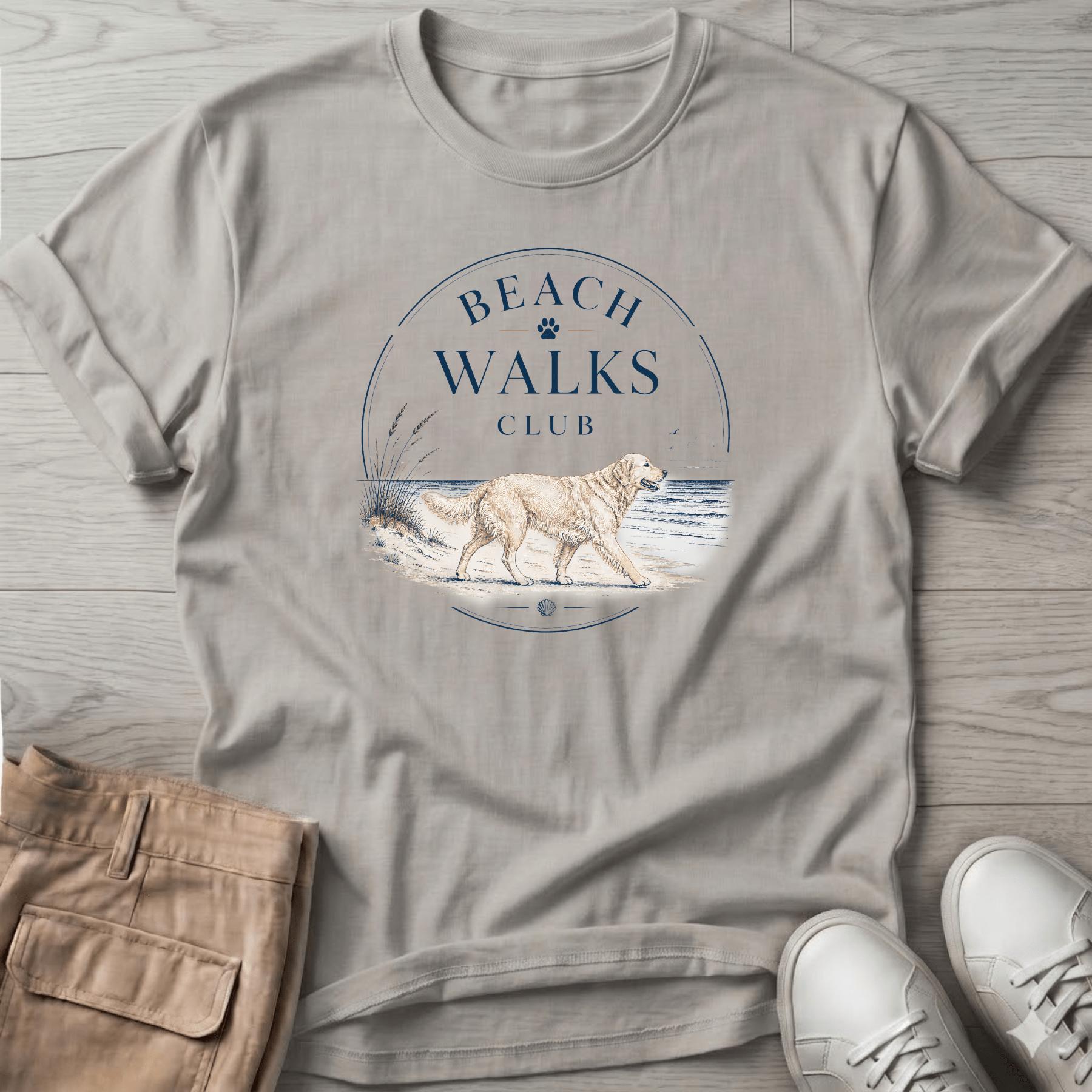 Beach Walk Golden Retriever T-Shirt