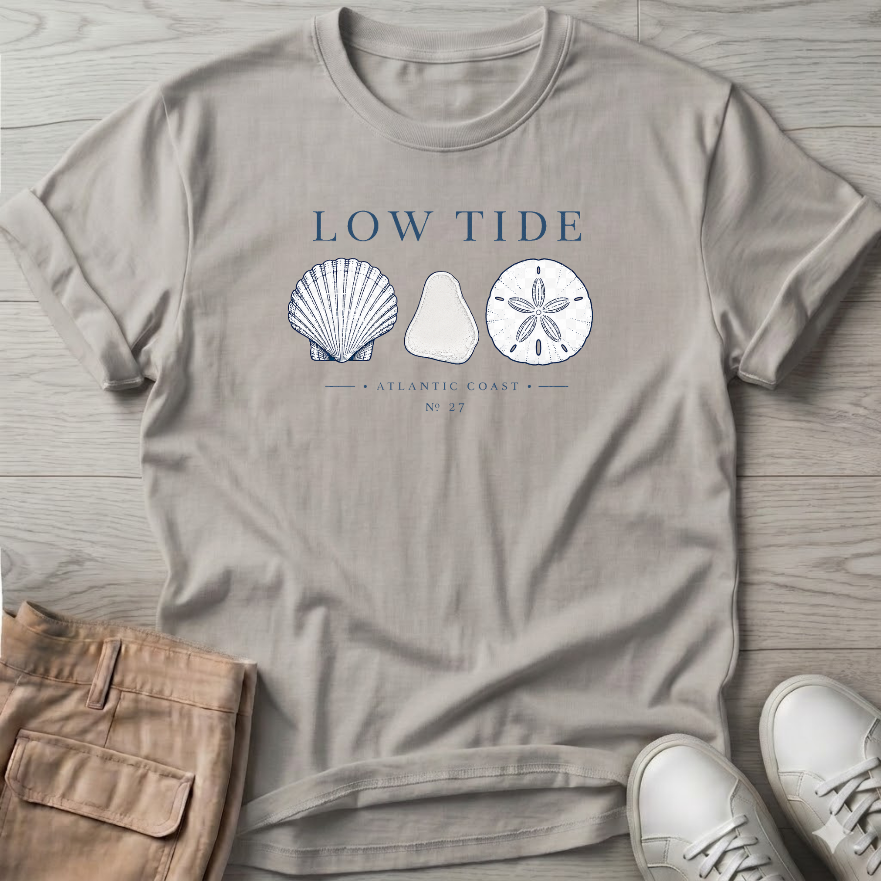 Scallop Beach Glass Sand Dollar Tee