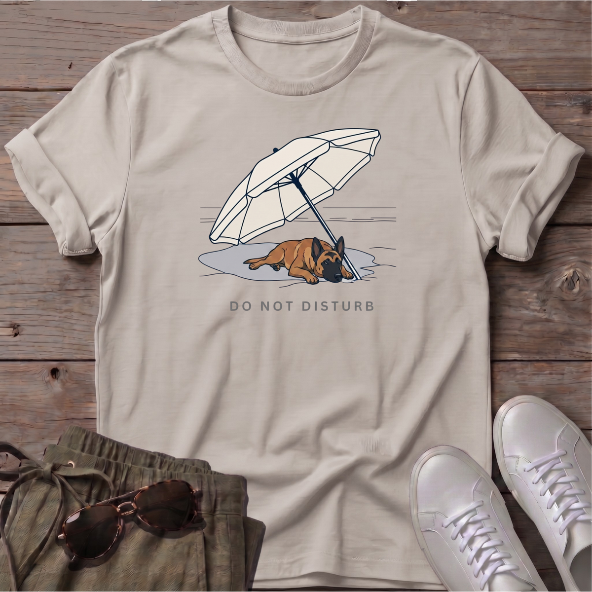 Do Not Disturb Belgian Malinois T-Shirt in Ice Grey