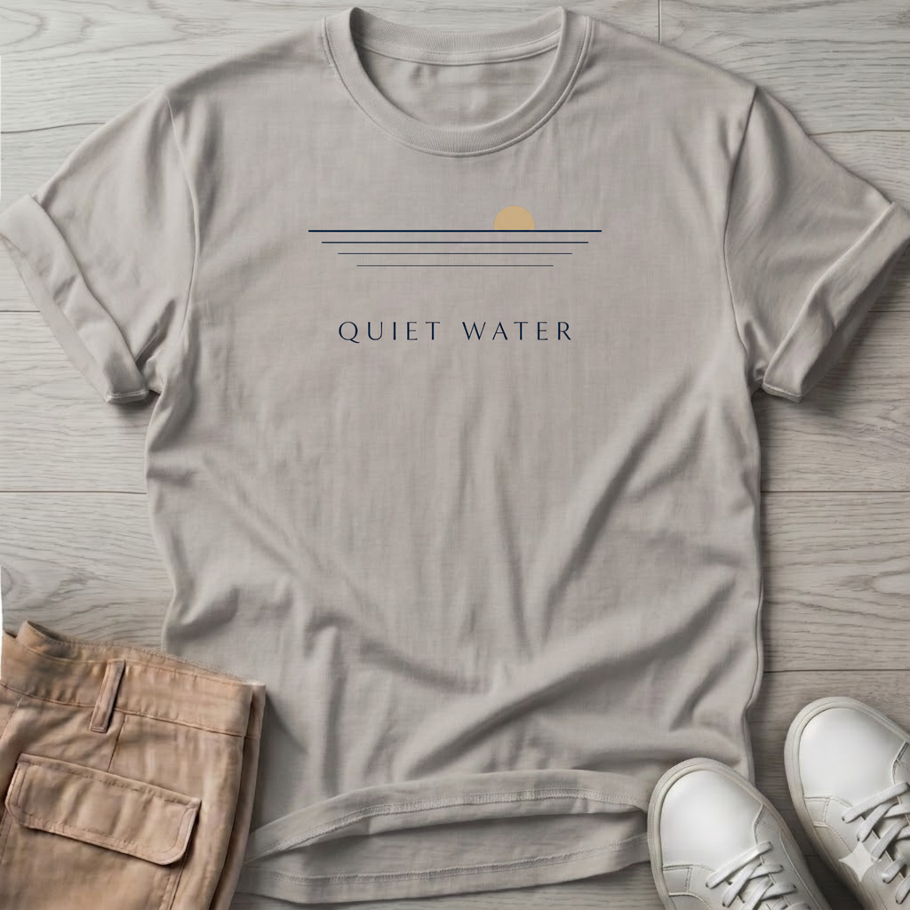 Quiet Water Beach Ocean Line Art Tee