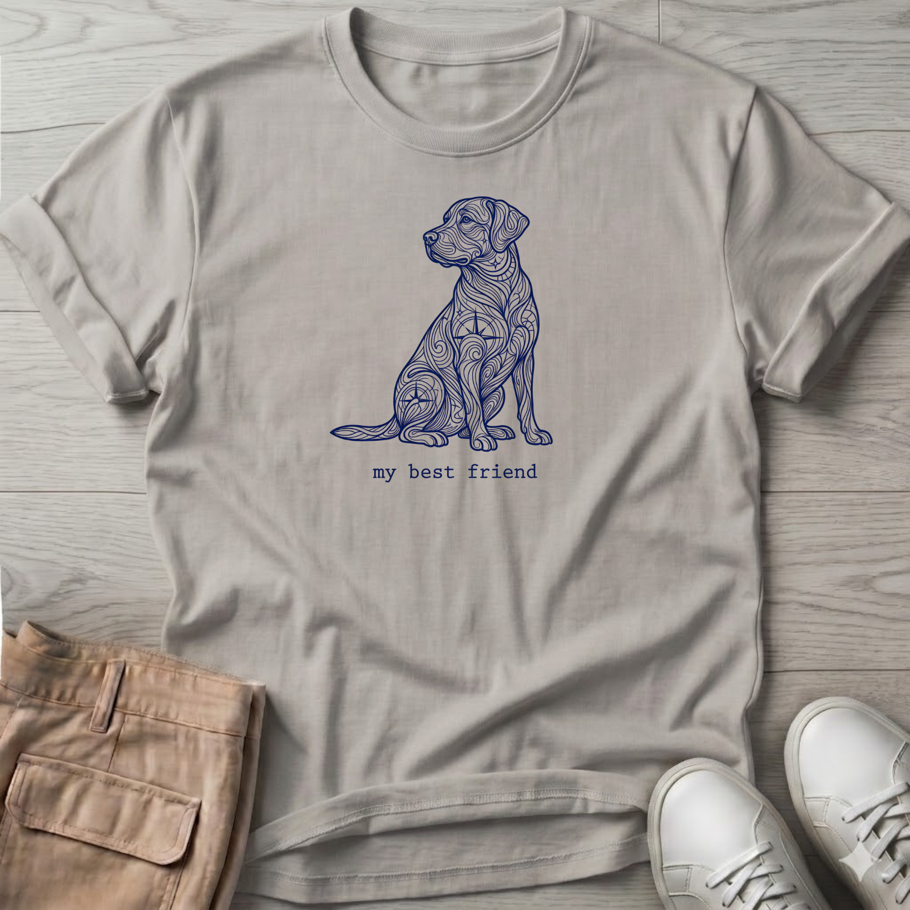 My Best Friend T-Shirt — Beach Dog Line Art Tee