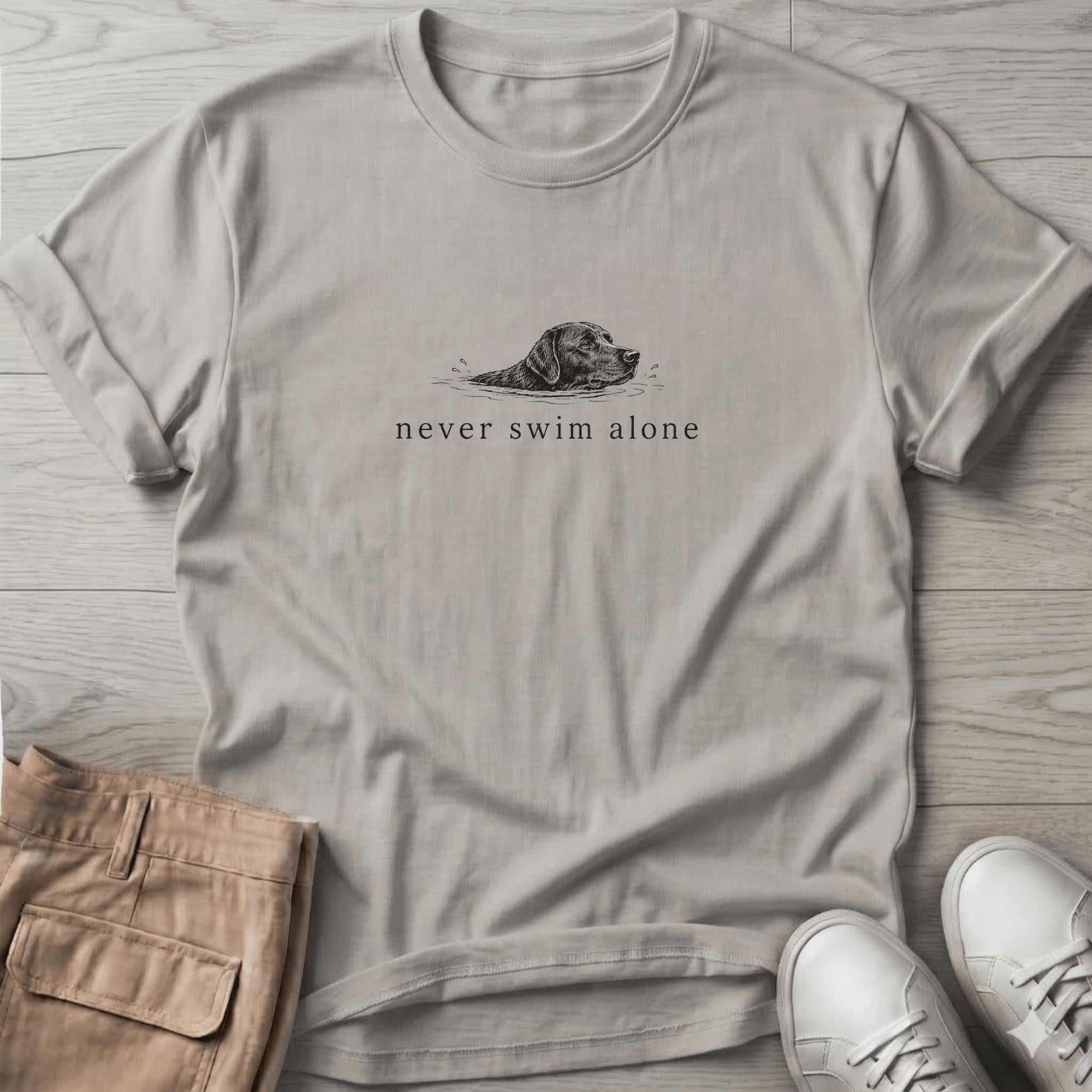 Never Swim Alone Lab Dog T-Shirt