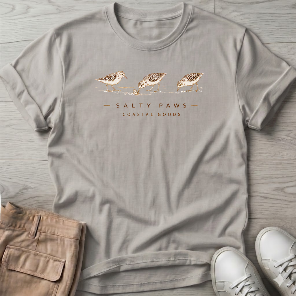 Sandpipers Sharing a Clam T-Shirt