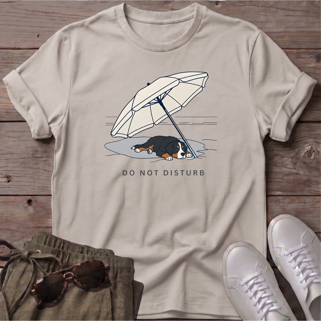 Do Not Disturb Bernese Mountain Dog T-Shirt in Ice Grey