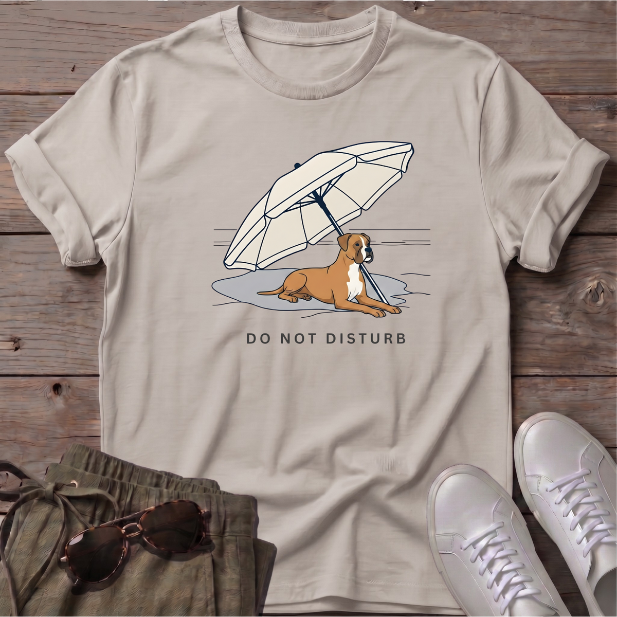 Do Not Disturb Boxer T-Shirt in Ice Grey