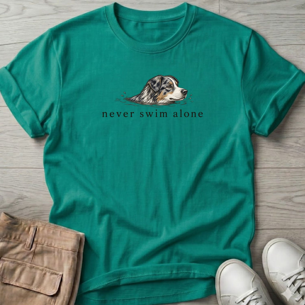 Never Swim Alone Aussie BACK T-Shirt