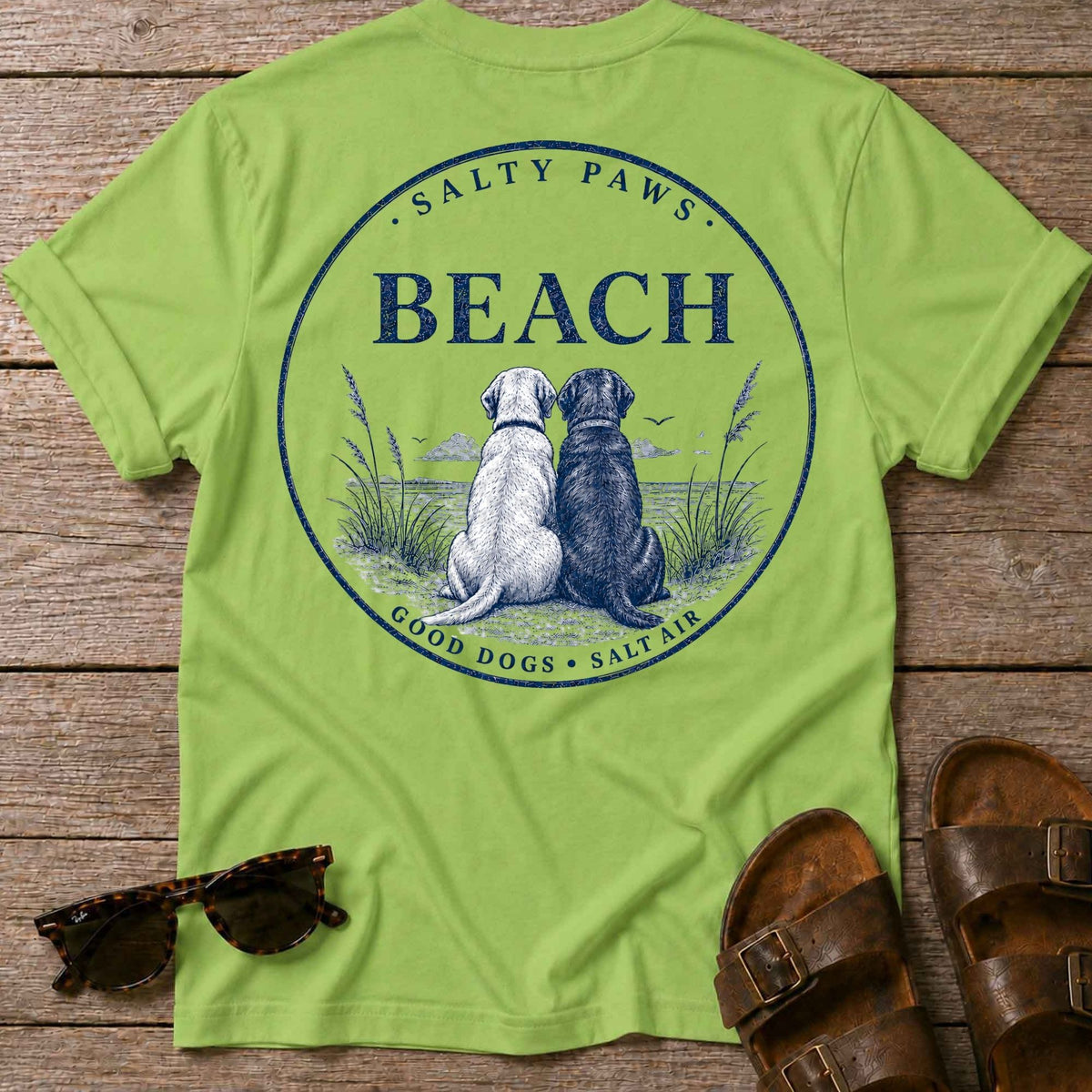 Beach Good Dogs 2 Labs T-Shirt