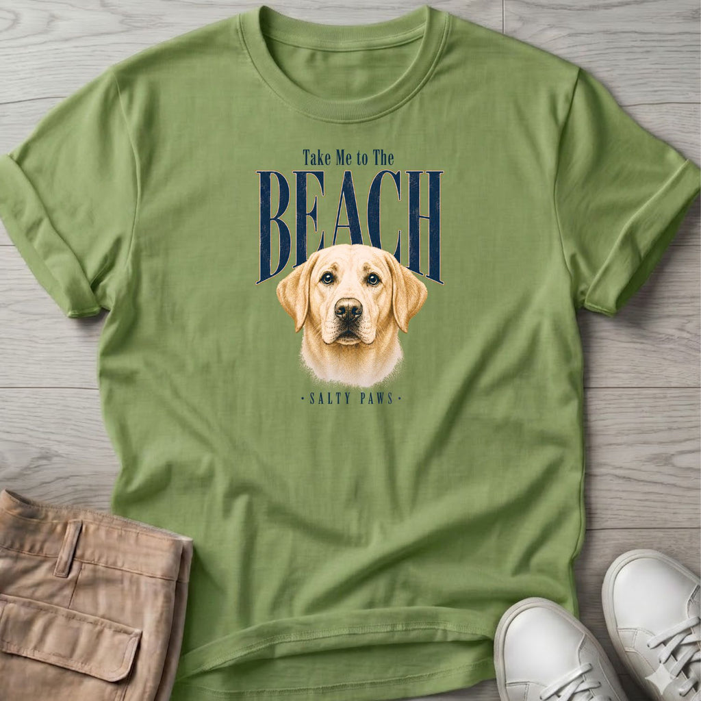 Yellow Labrador Take me to the Beach Dog T-Shirt