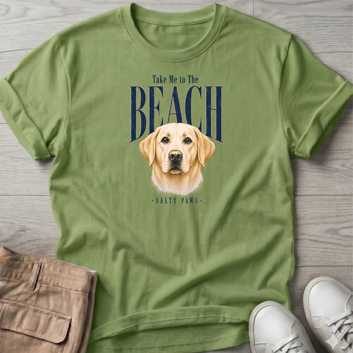 Yellow Labrador Take me to the Beach Dog T-Shirt