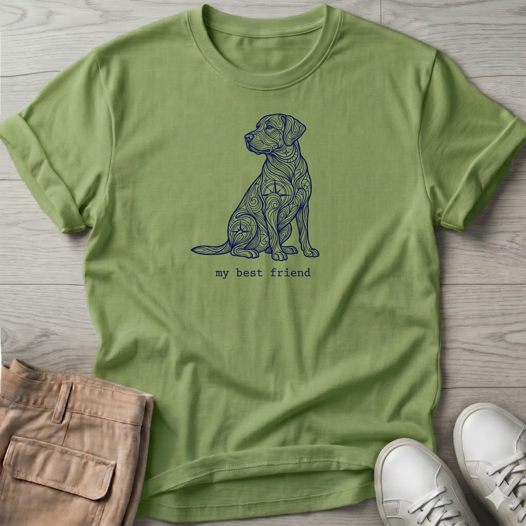 My Best Friend T-Shirt — Beach Dog Line Art Tee
