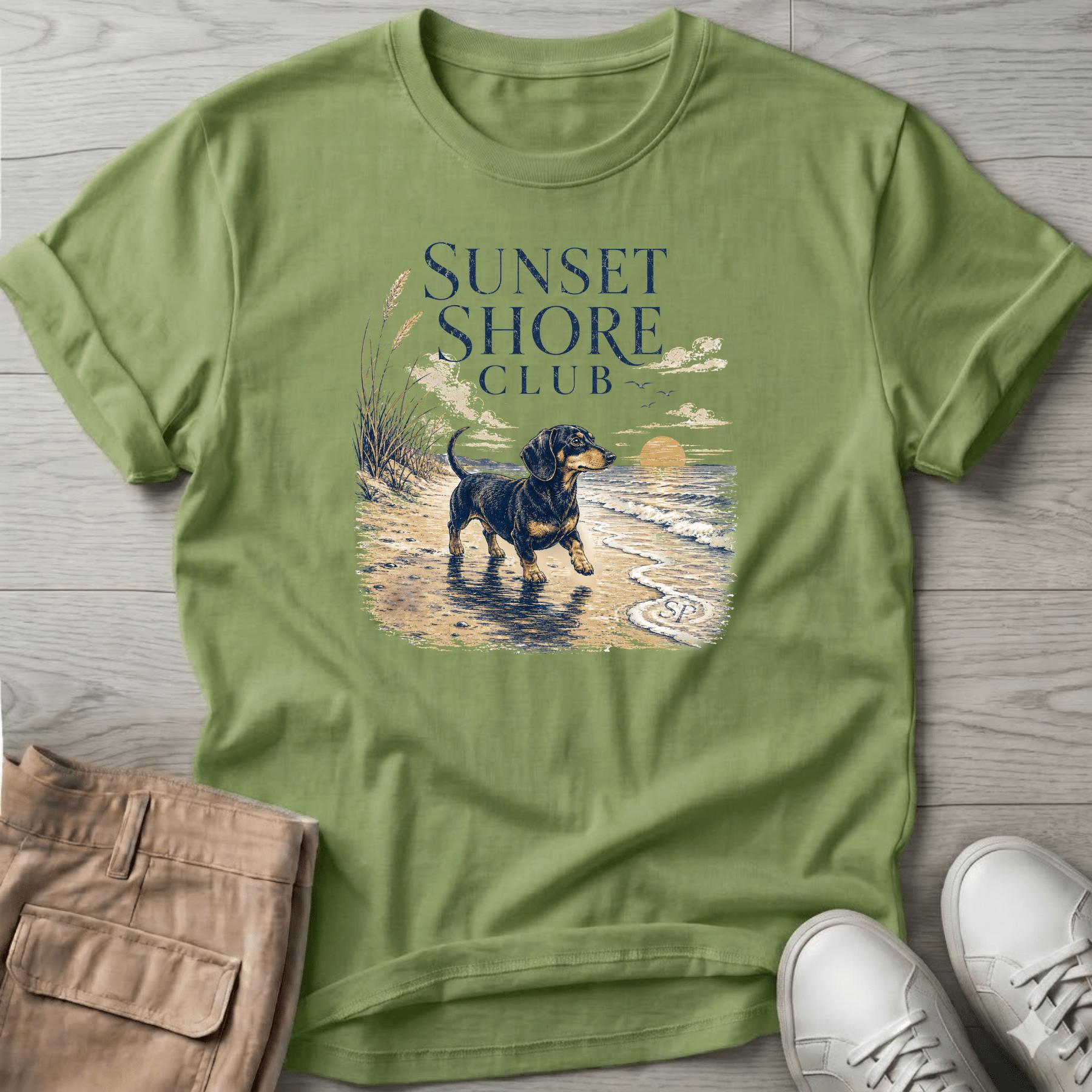 Doxie Sunset Shore DogT-Shirt Vacation
