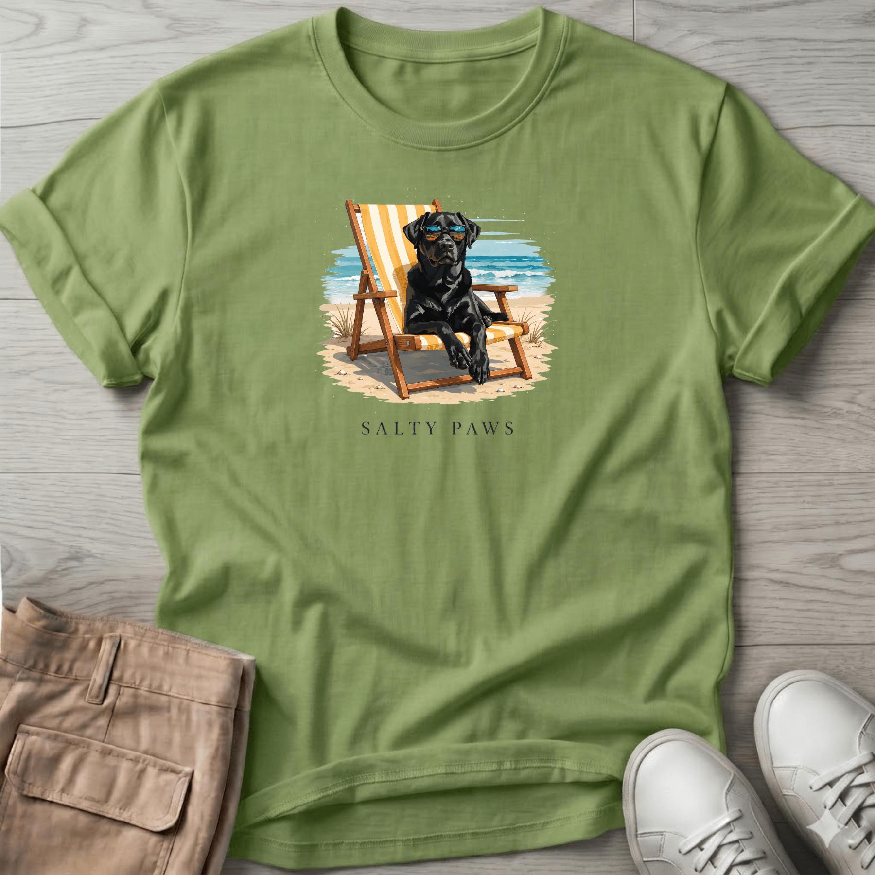 Black Lab Beach Chair Dog T-Shirt