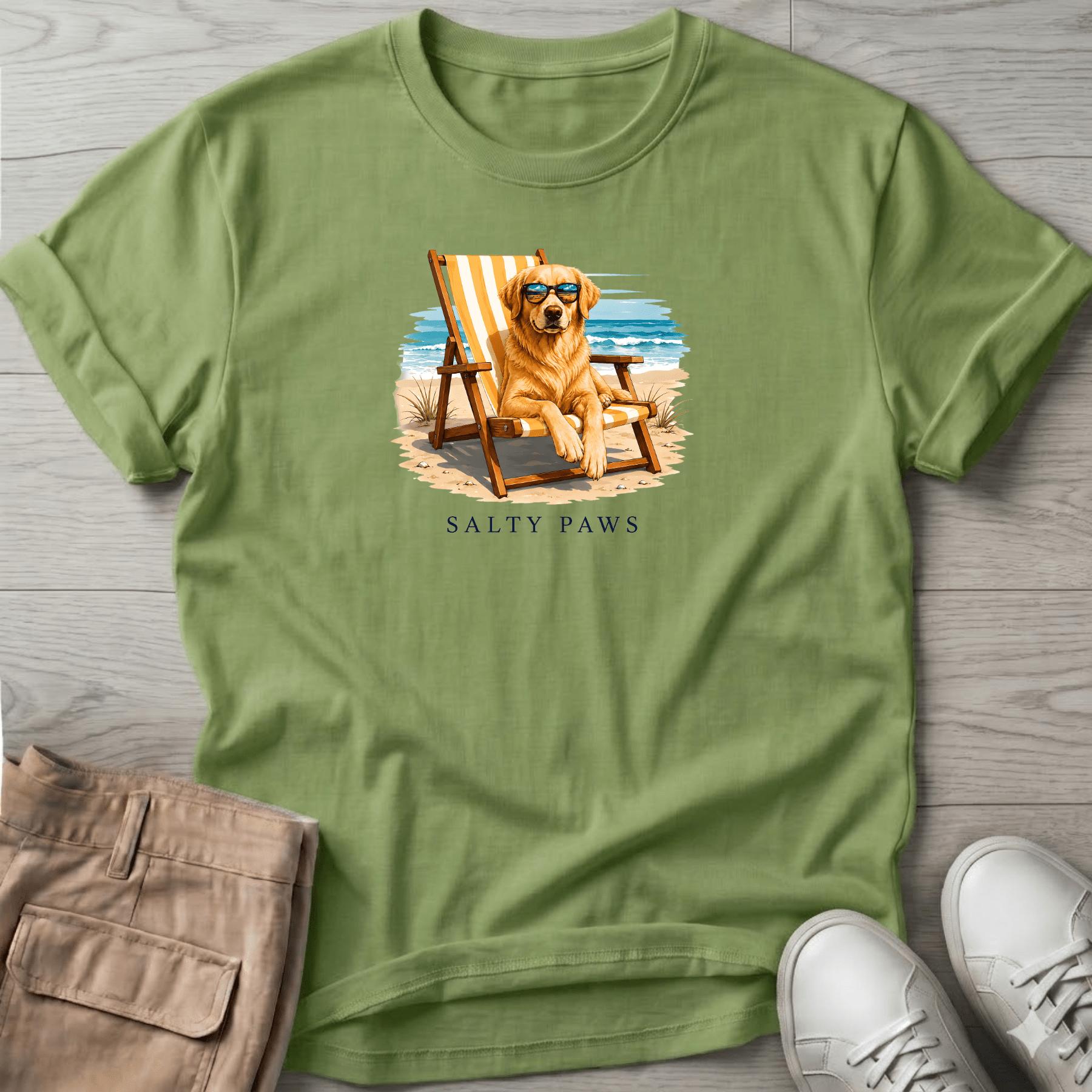 Golden Retriever Beach Chair Dog T-Shirt