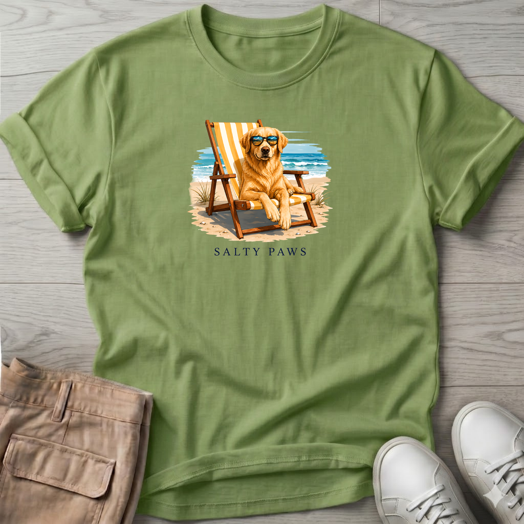 Golden Retriever Beach Chair Dog T-Shirt