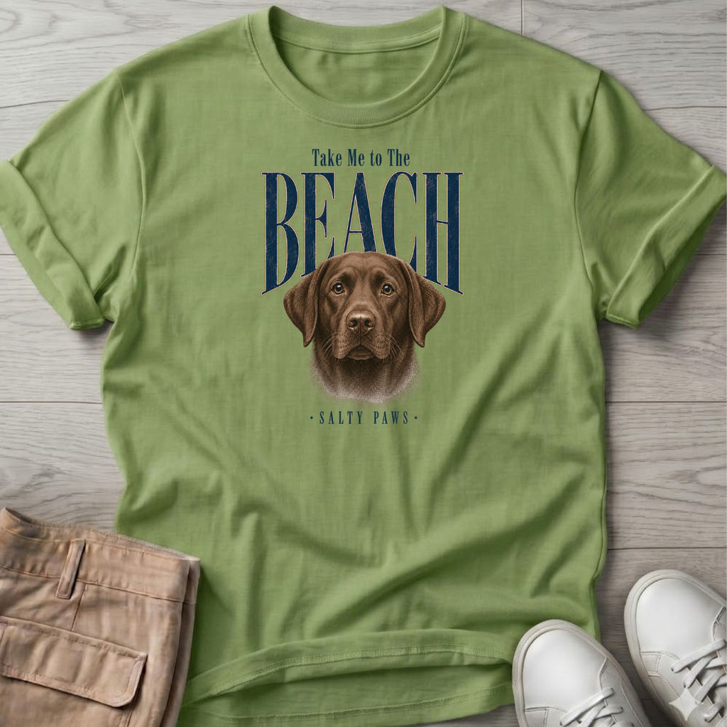 Chocolate Labrador Take me to the Beach Dog T-Shirt