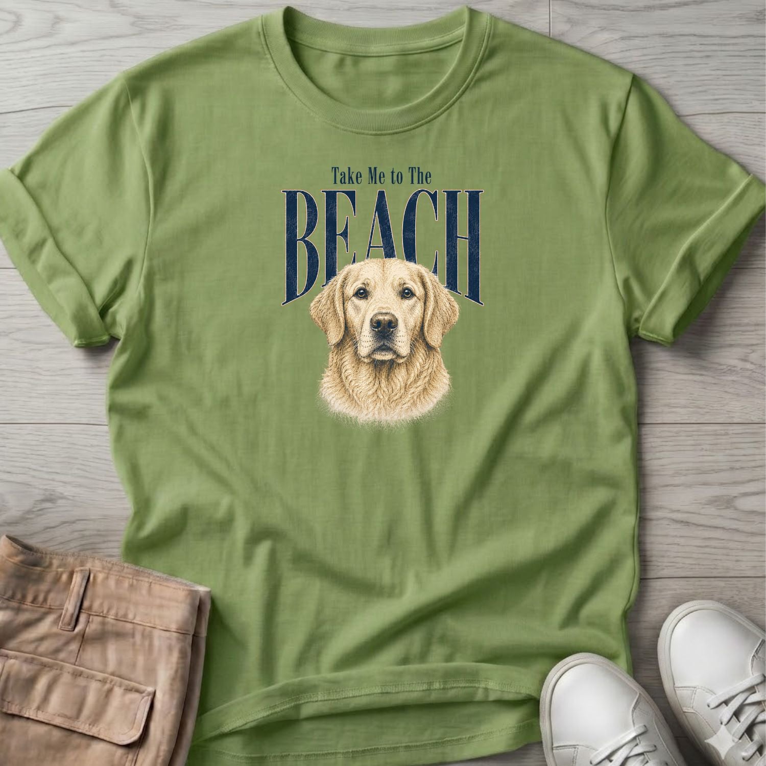 Golden Retriever Take me to the Beach Dog T-Shirt