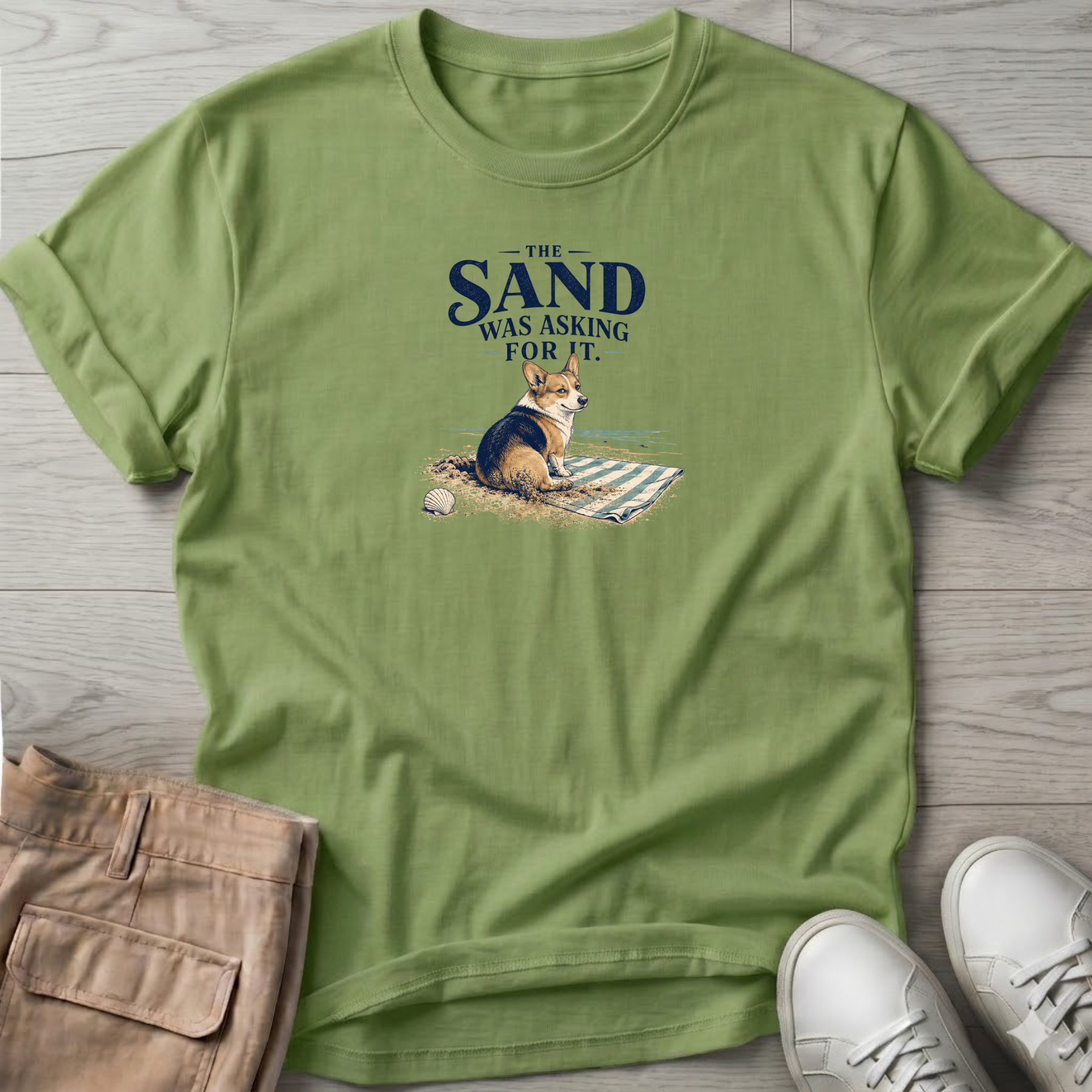 Corgi Sand was Asking For It T-Shirt