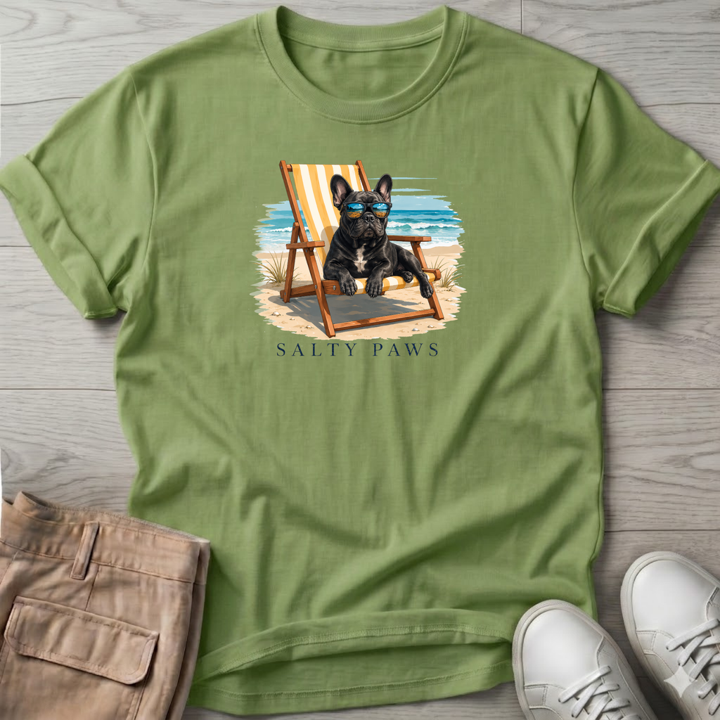 Frenchie Beach Chair Dog T-Shirt