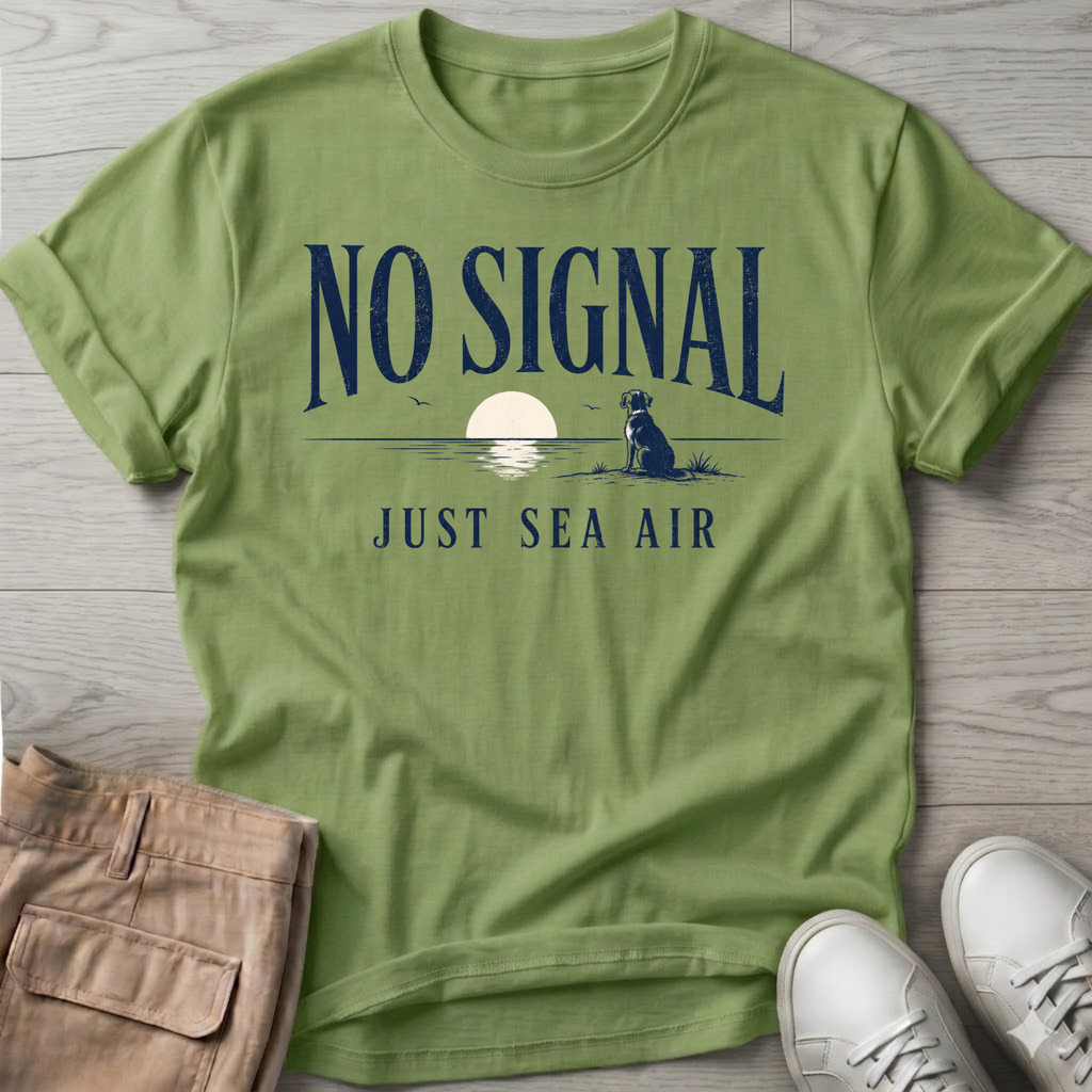 No Signal Sea Air Dog T-Shirt