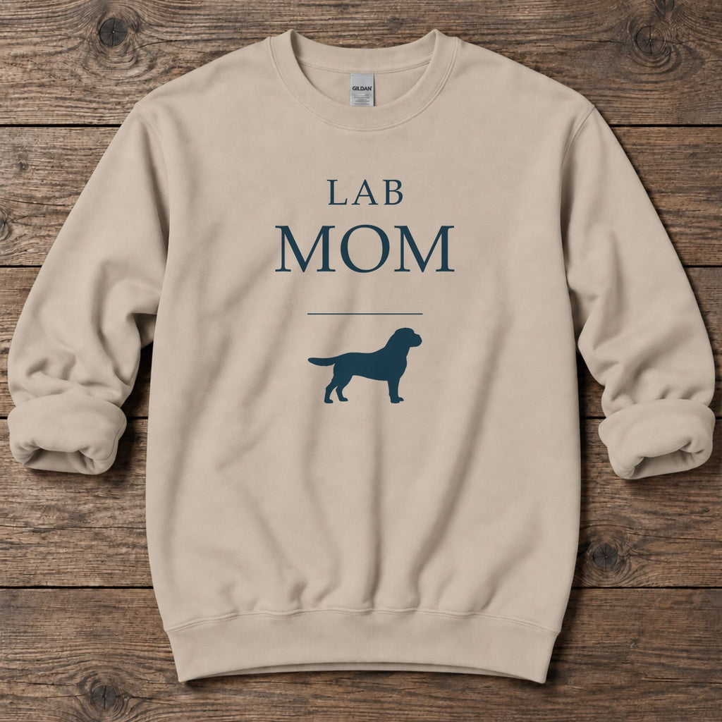 Lab Mom Midweight Sweatshirt in Sand, Salty Paws coastal sweatshirt