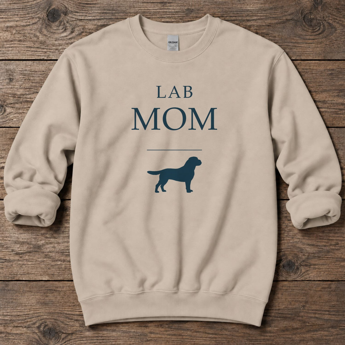 Lab Mom Midweight Sweatshirt in Sand, Salty Paws coastal sweatshirt