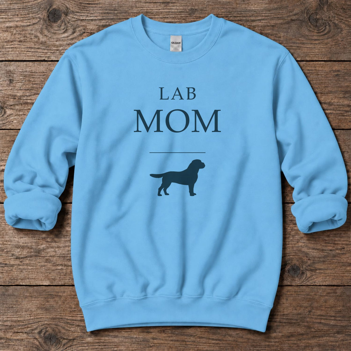 Lab Mom Midweight Sweatshirt in Sky, Salty Paws coastal sweatshirt