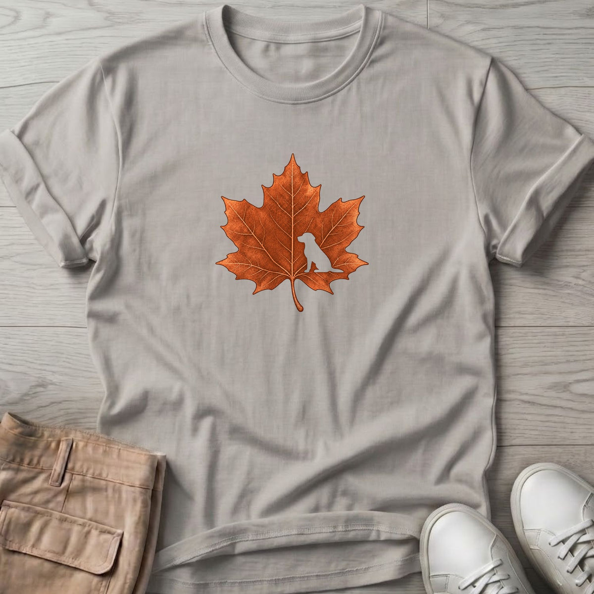 Labrador Leaf T-Shirt in Ice Grey, Salty Paws coastal t-shirt