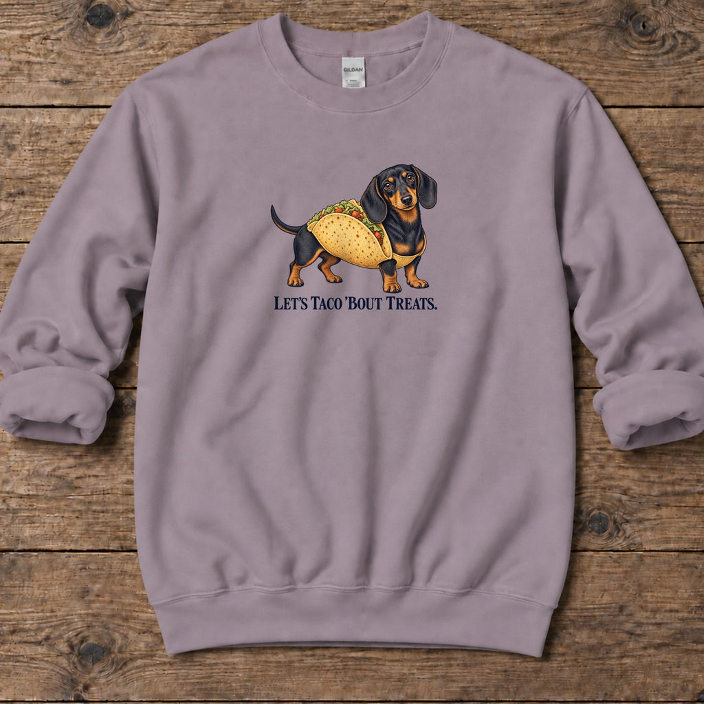 Let's Taco Bout Treats Dachshund Midweight Sweatshirt in Paragon, Salty Paws coastal sweatshirt