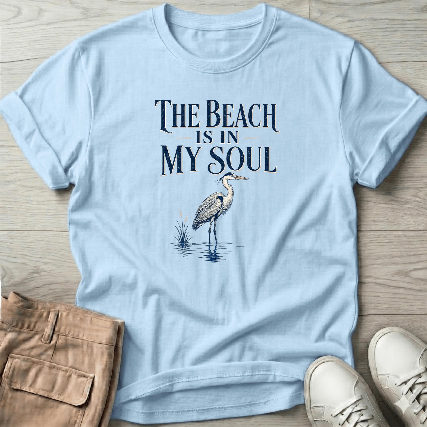 Beach is in my Soul Heron T-Shirt