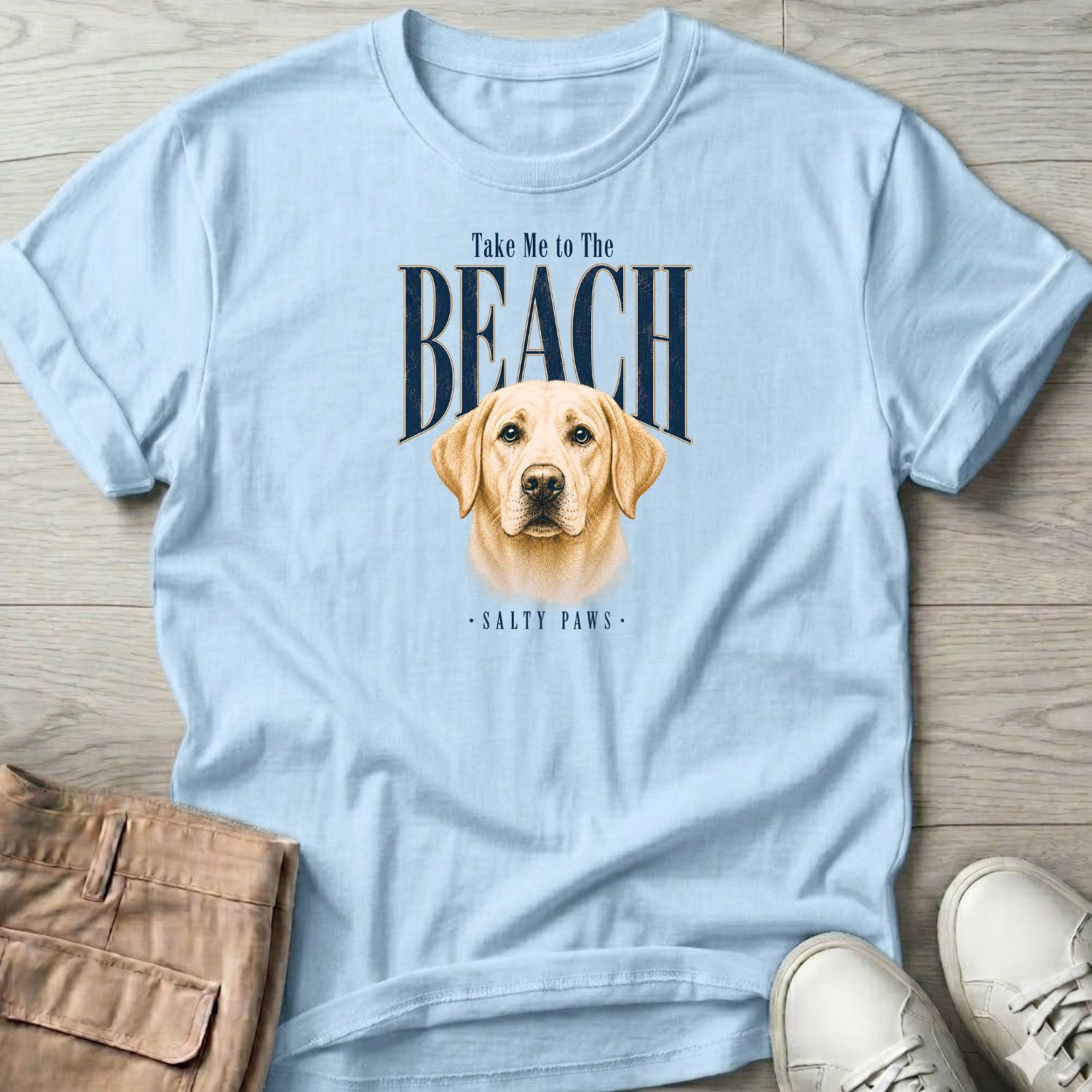 Yellow Labrador Take me to the Beach Dog T-Shirt