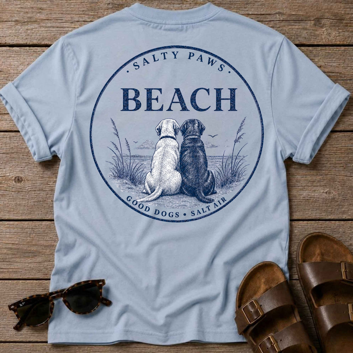 Beach Good Dogs 2 Labs T-Shirt