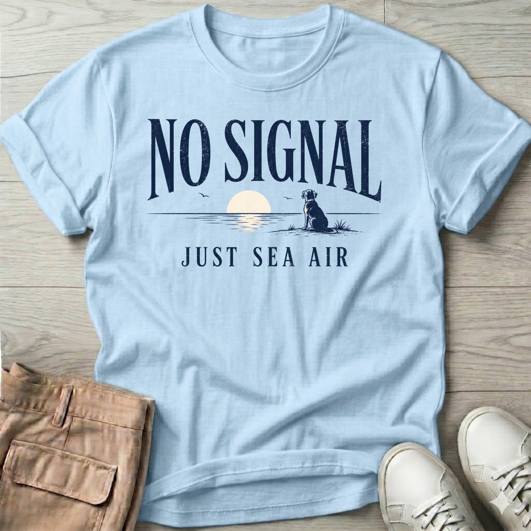 No Signal Sea Air Dog T-Shirt